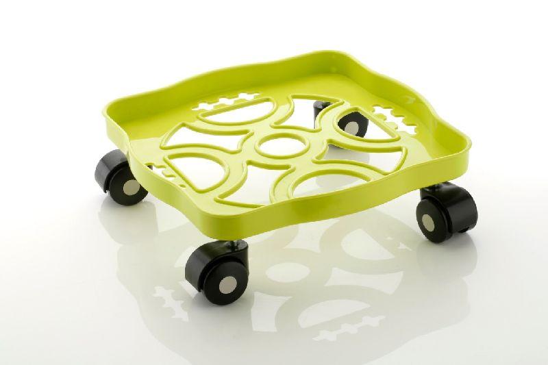 Wukusy 099 square plastic gas cylinder trolley with sturdy frame and handles for easy transportation of gas cylinders.