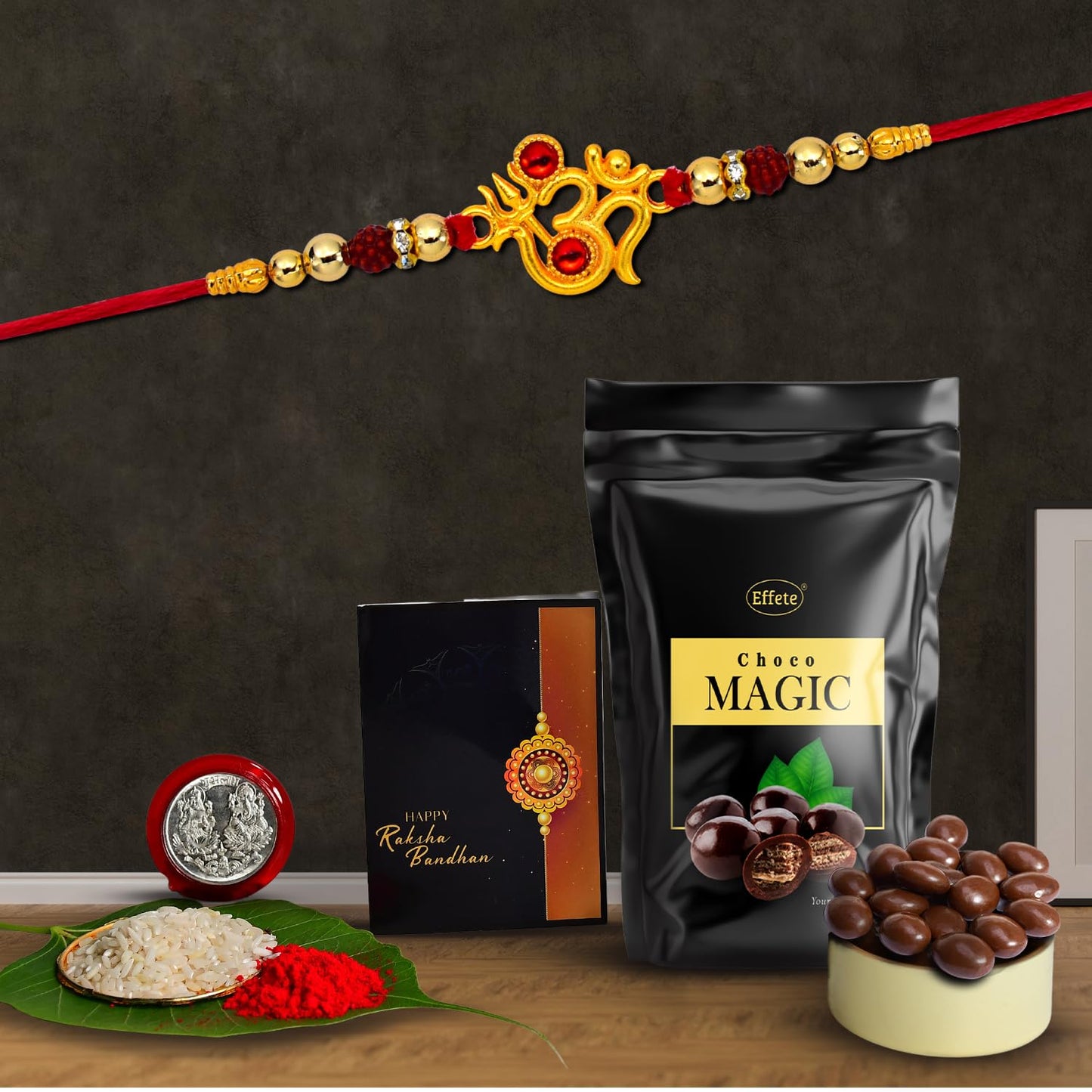 (K1_317_sm) Rakhi Combo With Choco Magic (Pouch) Rakhi Chocolate For Brother Rakhi With Chocolate Rakhi With Gift Rakhi Combo Set Of 1 Rakhi Chocolate