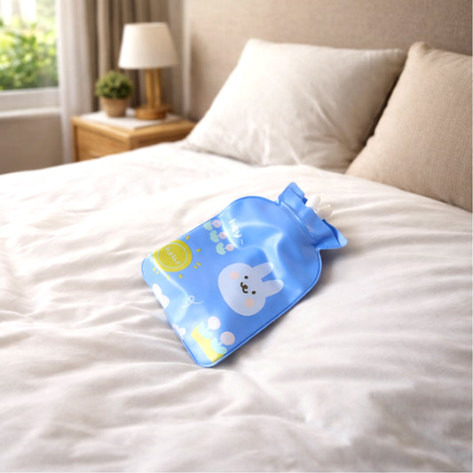 Wukusy cute cartoon reusable hot and cold water bag, 15x9 cm, with colorful cartoon design for soothing comfort.