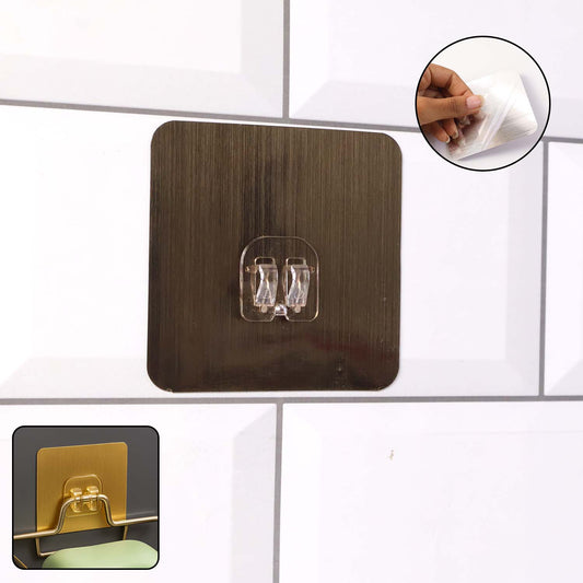 Wukusy self-adhesive heavy-duty plastic wall hook mounted on a wall, 8x8 cm, ideal for home and kitchen organization