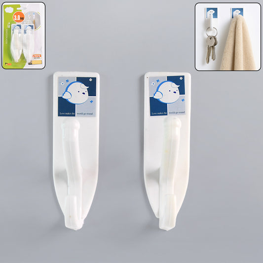 Wukusy heavy-duty self-adhesive plastic hook for wall mounting, ideal for bathroom, kitchen, or office organization.