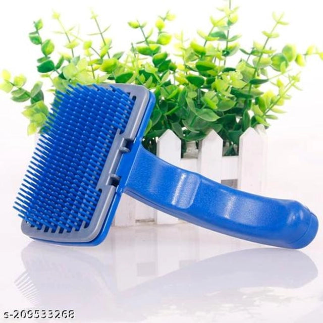 Multicolor ABS plastic slicker brush for pets, designed to groom and remove loose fur from dogs and cats.