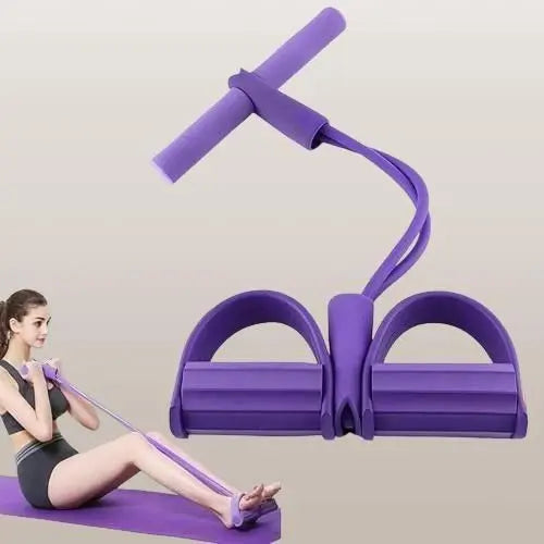 Yoga pedal puller resistance band for gymnastics training, shown with handles and resistance cords for fitness exercises.