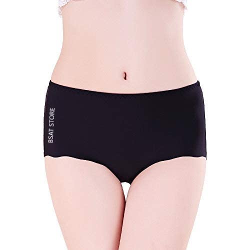 Set of three women's ice silk blend no-show hipster panties in multicolor, size small, by 4514 with invisible lines.