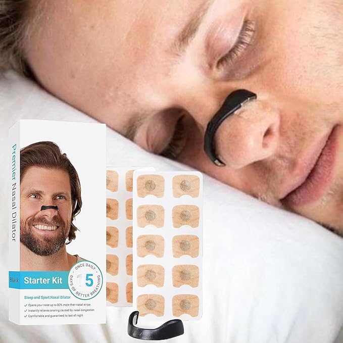 Design Anti-Snoring Equipment, Skin Safe Sleep Nasal Strips, Nasal Pads Comfortable Anti-Snoring Equipment, Breathe Better Good Sleeping (Pack of 15)
