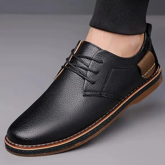 Black men's casual stylish shoes by 18894, featuring a sleek design and comfortable fit, suitable for everyday wear.