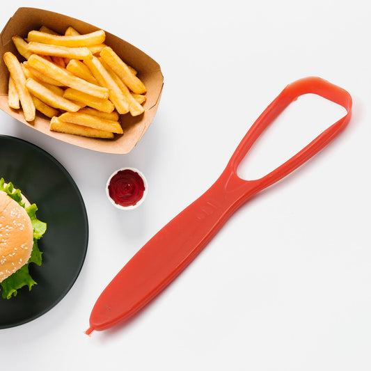 Wukusy plastic tongue cleaner with handle for kids and adults, used for bad breath, bacteria removal, and maintaining oral hygiene.