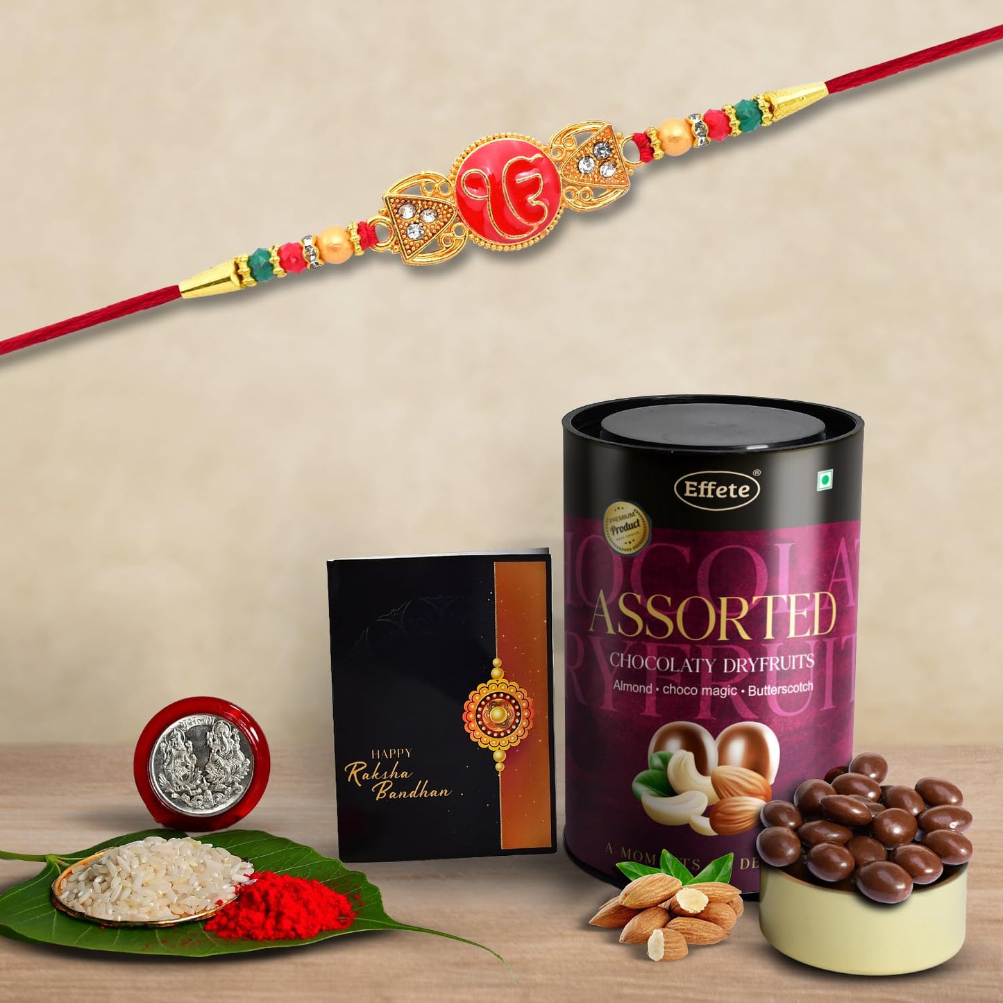 (K1_360_as) Rakhi Combo With Assorted Chocolate Dryfruits 96gm Rakhi For Brother With Gift Fancy Rakhis For Men Stylish Rakhi Combo For Brother Set Of 1 Rakhi Chocolate