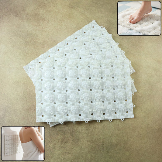 Anti-slip Bathroom Massage Mat With Suction Cups (33 21 Cm 4 Pc)