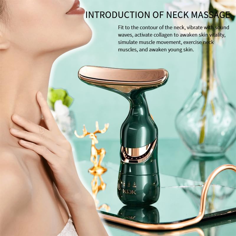 Drpshippr 3-in-1 anti-wrinkles face, neck, and eyes massager showing compact device with massage heads for skincare.