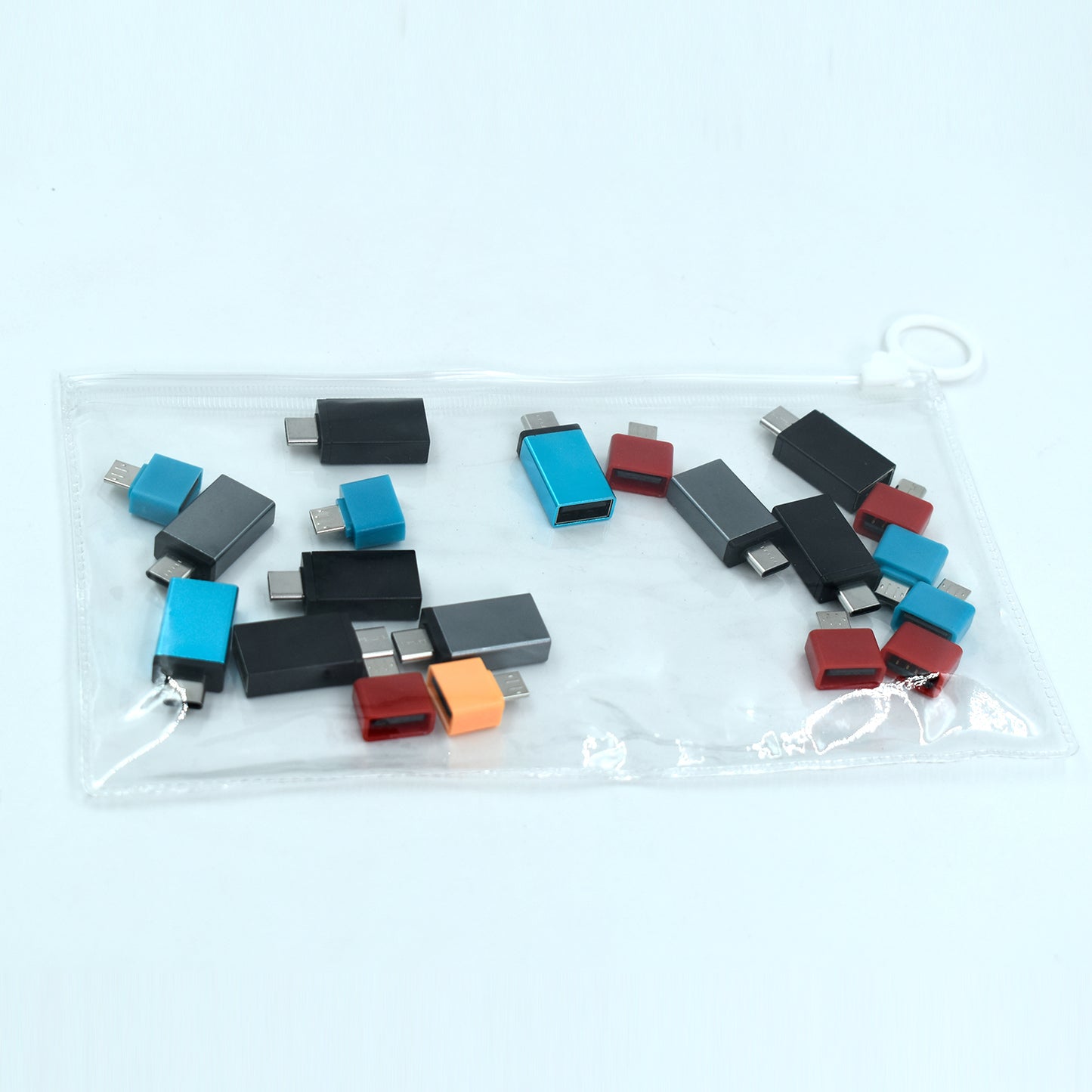 0261 Otg Type C Usb To Micro Usb Adapter For Android Mobile Smart Phones Tablets With Zip Pouch (Pack Of 20)