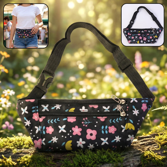 Floral Print Adjustable Waist Bag Fanny Pack (1 Pc)