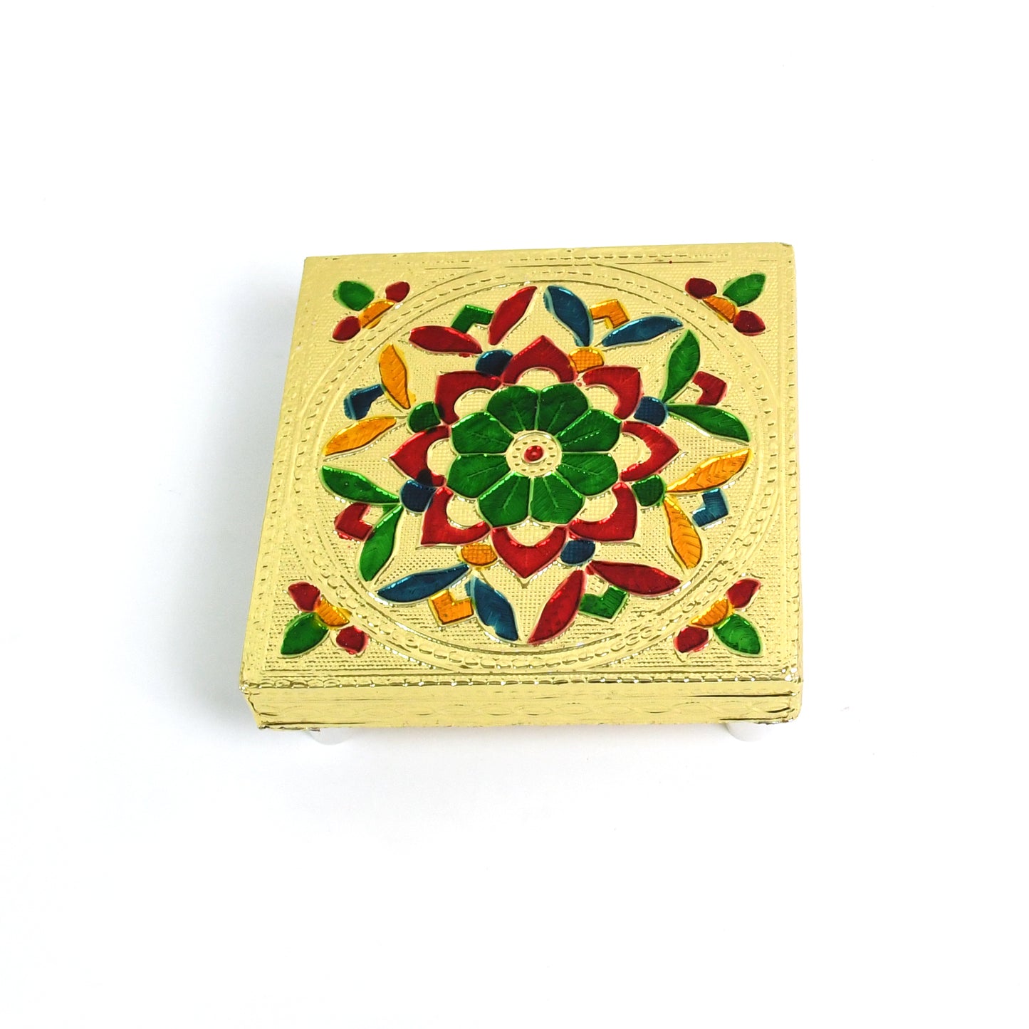2122 Multipurpose Traditional Decorative Design Wooden Chowkibajot (1 Pc Set)