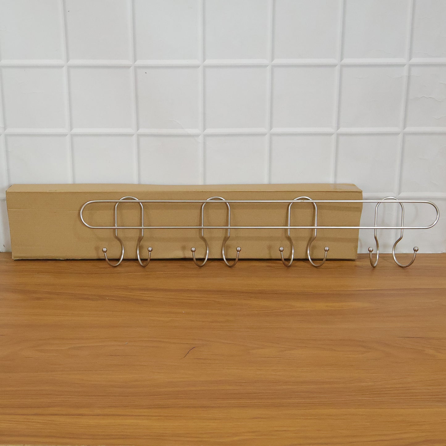 Heavy Duty Stainless Steel Wall Mounted Hook Rack (1 Pc)
