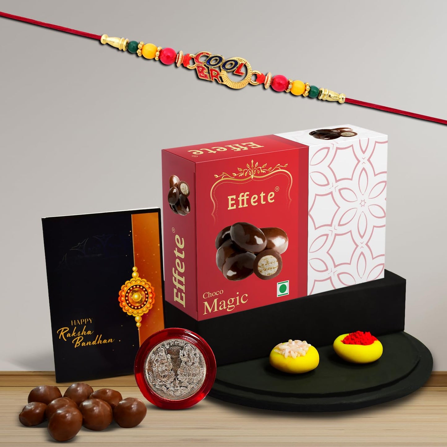 (K1_406_em32) Rakhi Combo Chocolate Magic 32gm Rakhi Chocolate For Brother Fancy Rakhis For Men Stylish Rakhi With Gift Rakhi Combo Set Of 1 Chocolate