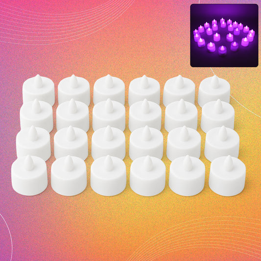 6634 Flameless Led Tealights Smokeless Plastic Decorative Candles - Led Tea Light Candle For Home Decoration (Pack Of 24)