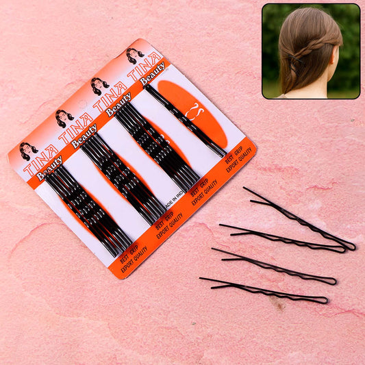 Set of 24 black Wukusy hair bobby pins with sleek design, ideal for secure hair styling and accessories.