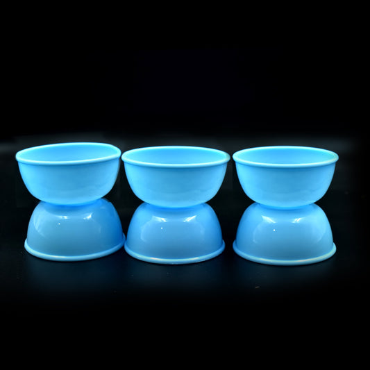 Set of six Wukusy small plastic bowls, microwave safe and unbreakable, ideal for kitchen storage and serving.