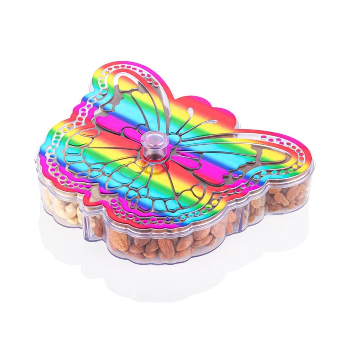 Butterfly Shape 4 Compartment Multipurpose Box Dry Fruit Box (1 Pc)