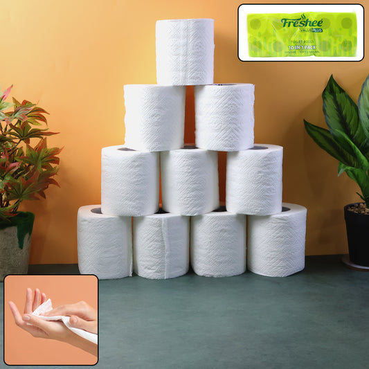 Toilet Tissue Rolls Soft Embossed Bathroom Tissue 220 Sheets 10 Rolls