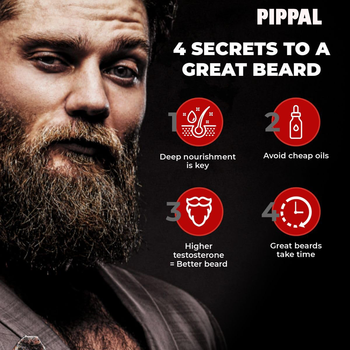 Beard And Hair Growth Oil 2X50 ml Best Beard Oil for Patchy Beard