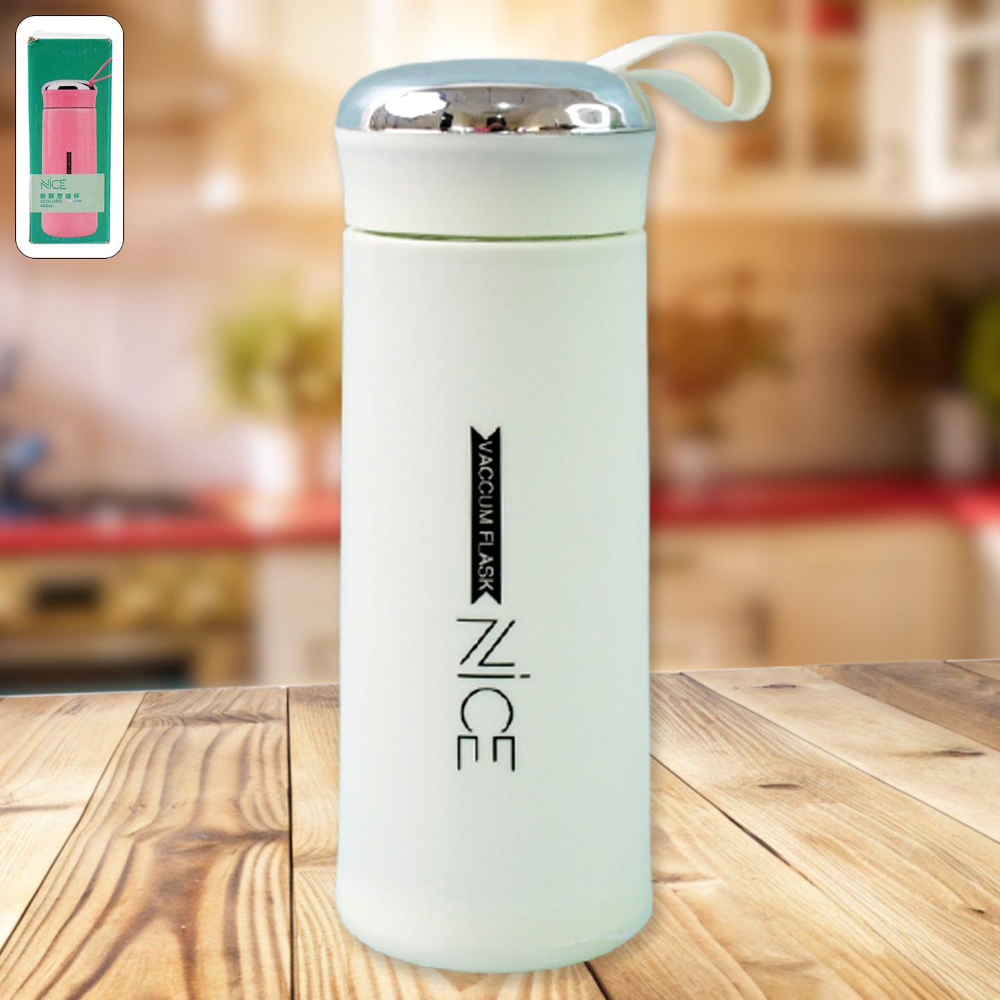 Water Bottle 400ml Leak Proof Glass Water Bottle With Daily Water Intake For Gym And Children Nice Bottle (1 Pc White Color)