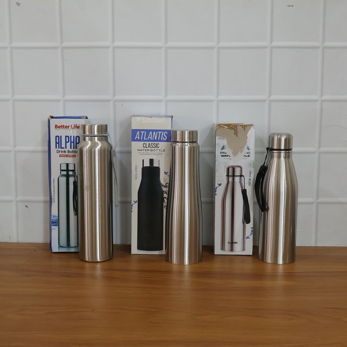 Premium Stainless Steel Water Bottle 1000 Ml (1 Pc 1000ml Approx Mix Design)