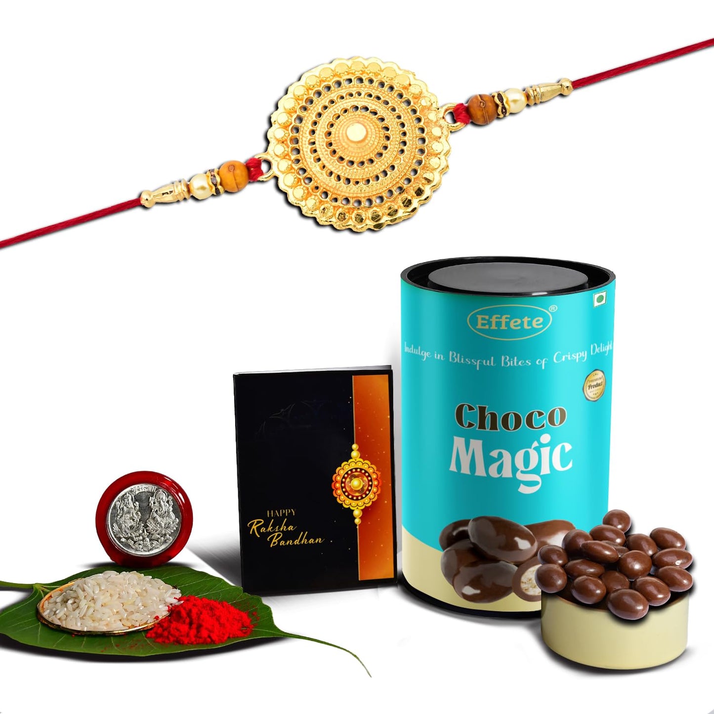 Rakhi (K1_402_cm) Chocolate Magic Rakhi For Brother With Gift Rakhi With Chocolate Rakhi Combo For Brother Set Of 1 Rakhi Chocolate
