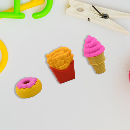 18028 3d Food Fancy Stylish Colorful Erasers Mini Eraser Creative Cute Novelty Eraser For Children Different Designs Eraser Set For Return Gift Birthday Party School Prize (1 Set Mix Design Color)