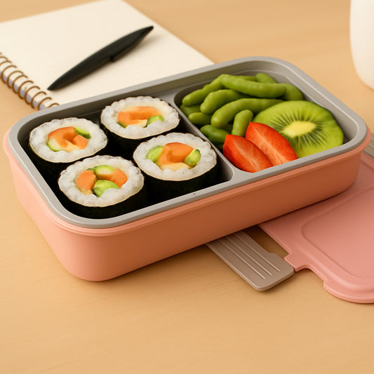 5583 Miracle Quick Lock Leak Proof 2 Compartment Stainless Steel Lunch Box Inner Plate Reusable Microwave Freezer Safe Lunch Box Trendy Thermal Insulation Leak Proof For Office Vacuum Tiffin Box For Boys Girls School Office Women And Men