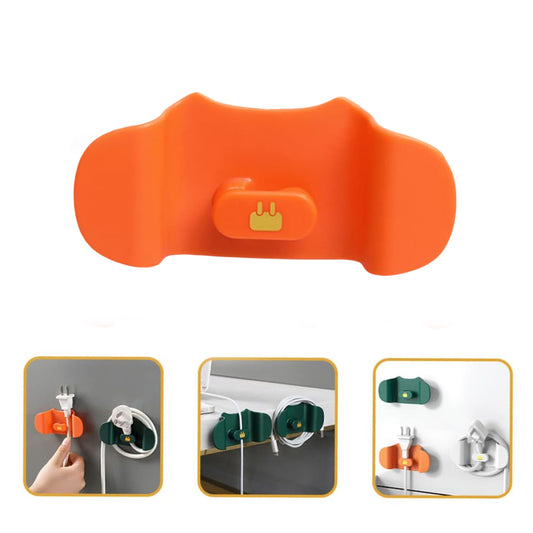 Wall mounted Wukusy plug holder hook for organizing electrical cords and plugs in home improvement settings.