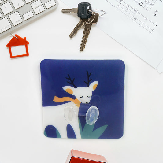Wukusy self-adhesive waterproof wall hook for bathroom, drill-free, oil-proof, ideal for toothbrush and socket organization.