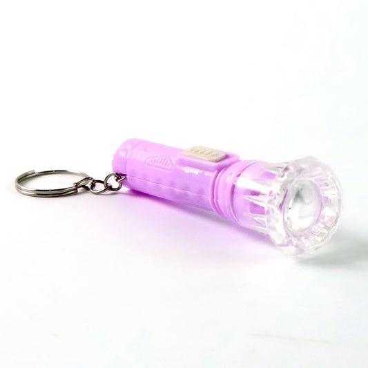 Wukusy mini LED flashlight keychain toy in mix colors, compact torch with bright light, ideal for keychains and portable use.