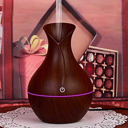 Mini Wooden Vase Pot Diffuser Cool Mist Atomization Humidifier (1 Pc 130 Ml)