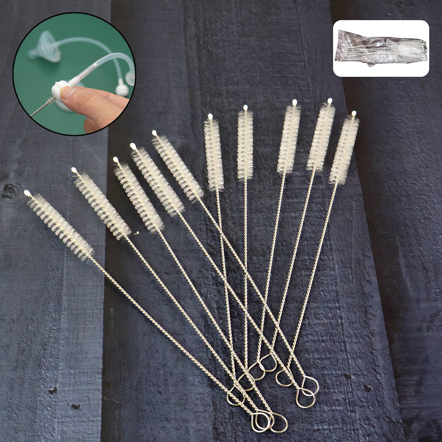Straw Bottle Cleaning Brush Set (10 Pc)