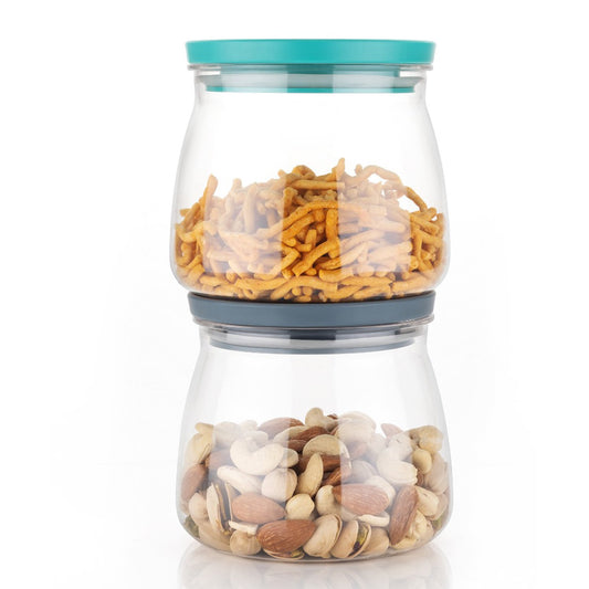 2286 Matka Shaped Jar With Air Tight Leak Proof Lid (Multicolour) (Set Of 6) (900ml)