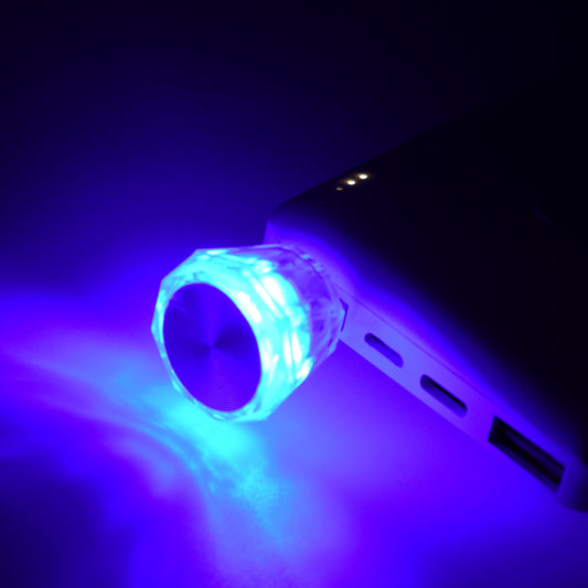 6819 Mix Color Diamond Shape Car Mini Usb Led Environmental Lights For Car And Home Decoration Led Light Mini Usb Led Night Lights Car Interior Atmosphere Lamp Car Light(White-color)