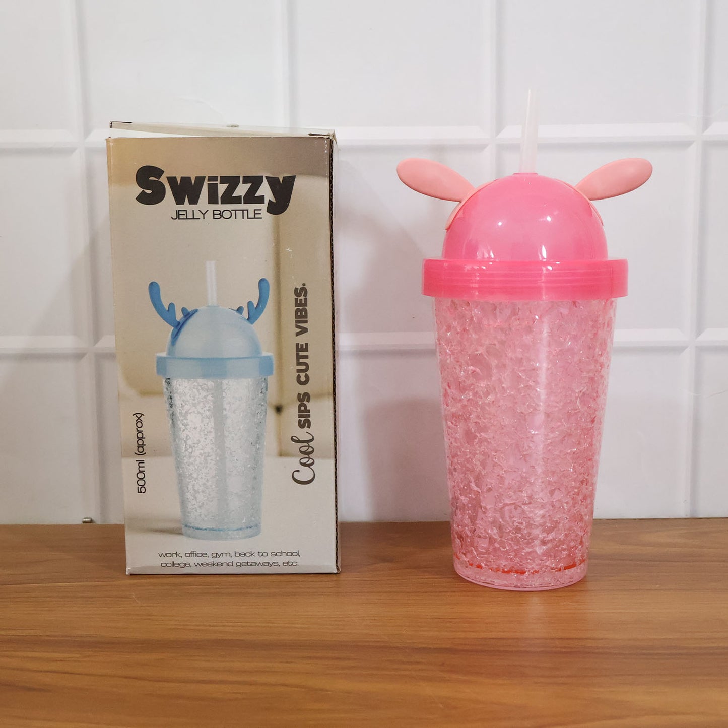 Cute Bunny Ear Design Tumbler Sipper Bottle (500 Ml 1 Pc)