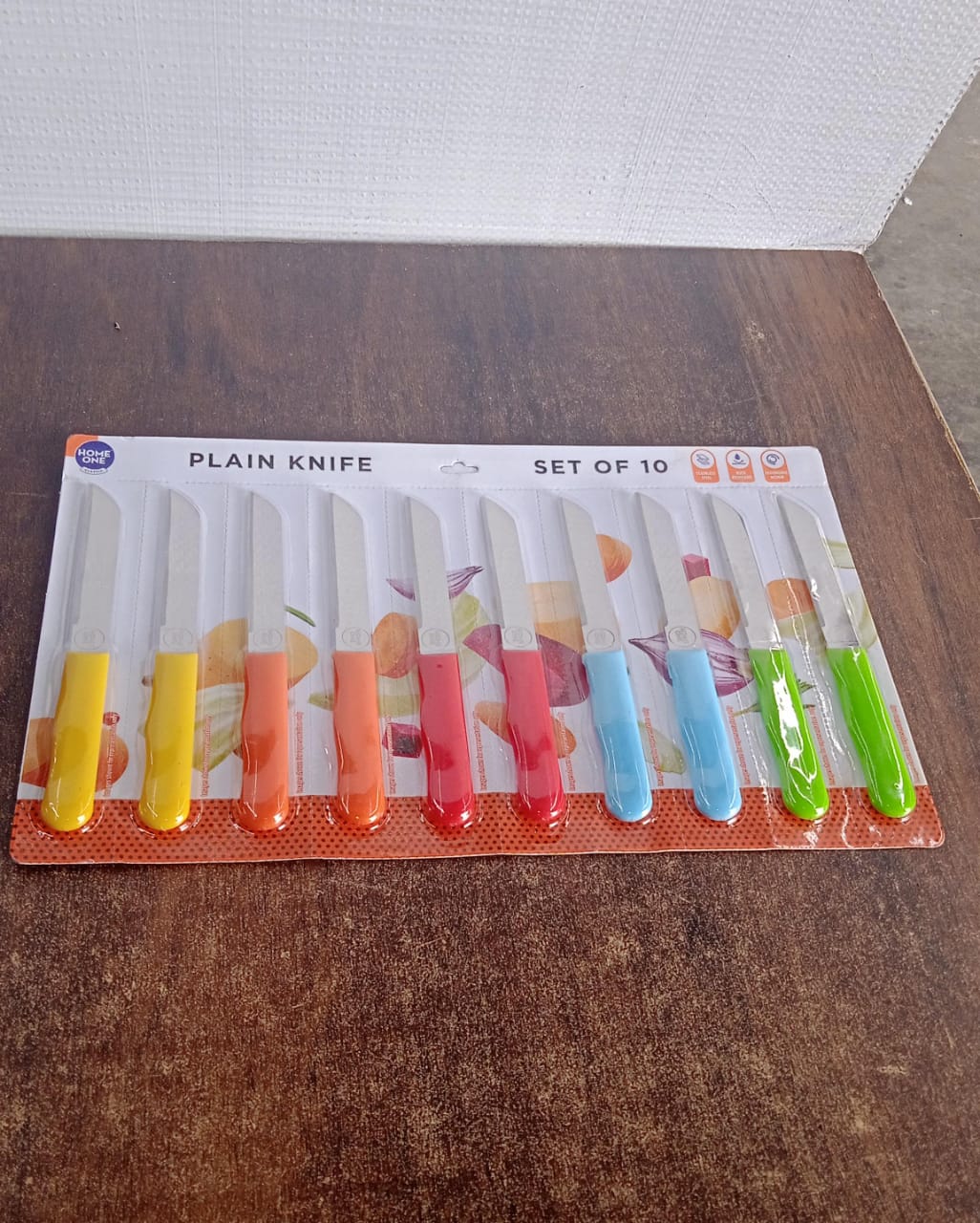 Premium Quality Stainless Steel Handle Plain Knife (10 Pc 1 Set)