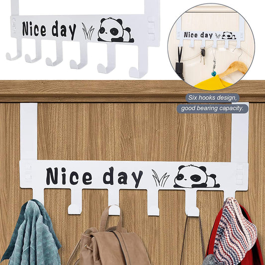 Heavy-duty Carbon Steel Door Hook Hanger Rack (2 Pc 6 Hook White)