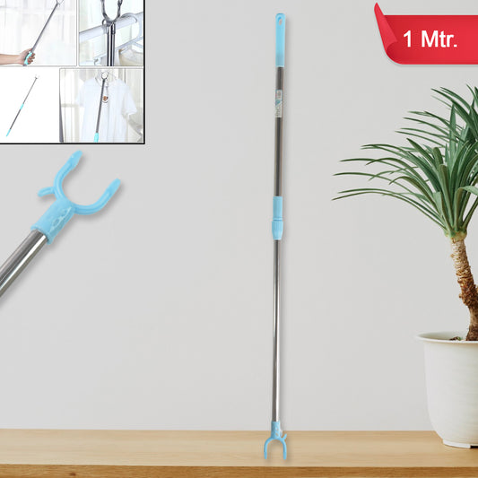 Stainless Steel Telescopic Pole Clothes Hooks Hanger (1 Pc 1 Mtr.)