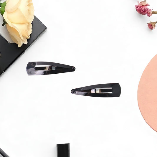 Set of 12 Wukusy metal Tik Tak hair clips with sleek, shiny finish, perfect for securing hair in stylish, functional accessories.