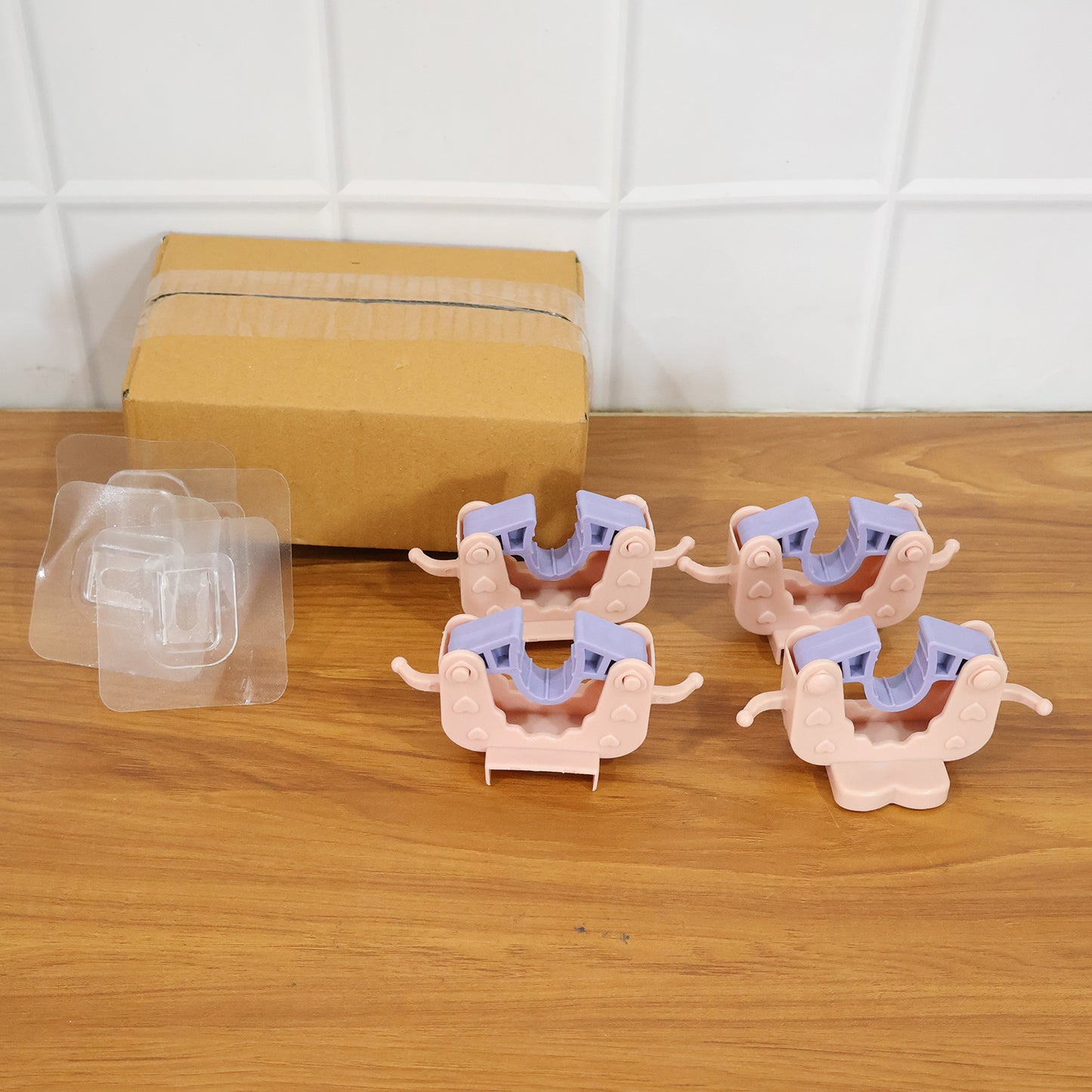 Wall Mounted Broom Mop Holder Clips (4 Pc Set)