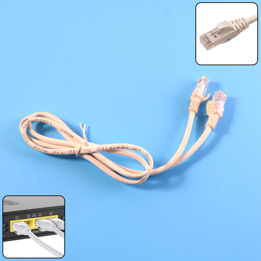 Wukusy high-speed 1 meter Ethernet LAN cable for office use, with RJ45 connectors and durable plastic insulation