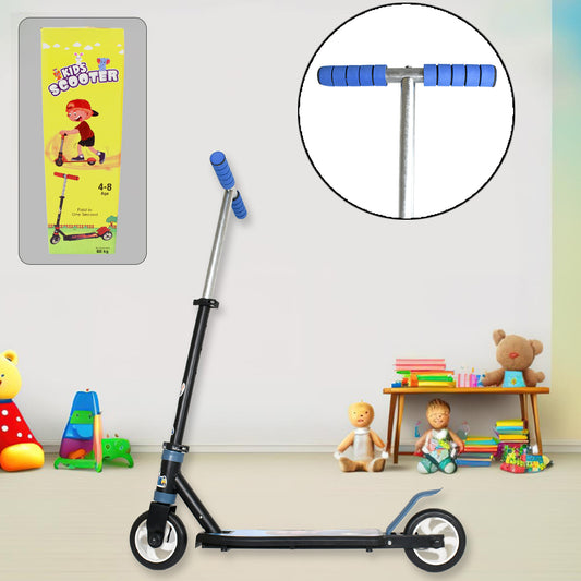 Basic Kids Ride On Leg Push Scooter For Boys And Girls (4 - 8 Years Old Kids) Foldable Scooter Cycle With Height Adjustment For Boys And Girls Multicolor (1 Pc 2 Wheel)