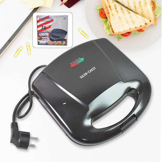Wukusy 2818 sandwich maker with non-stick plates, indicator lights, compact design, ready to make sandwiches easily