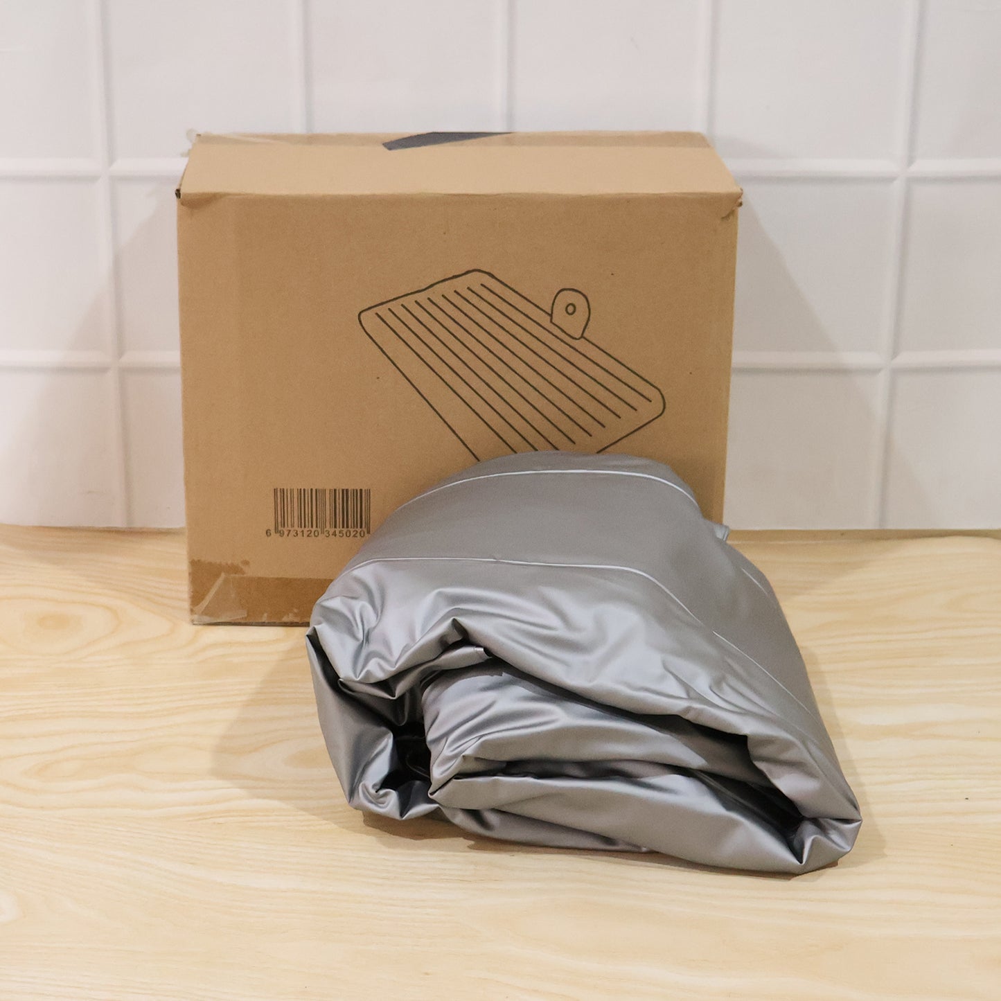 Portable Car Air Mattress Bed Set With Pump Pillows Inflatable (Grey)