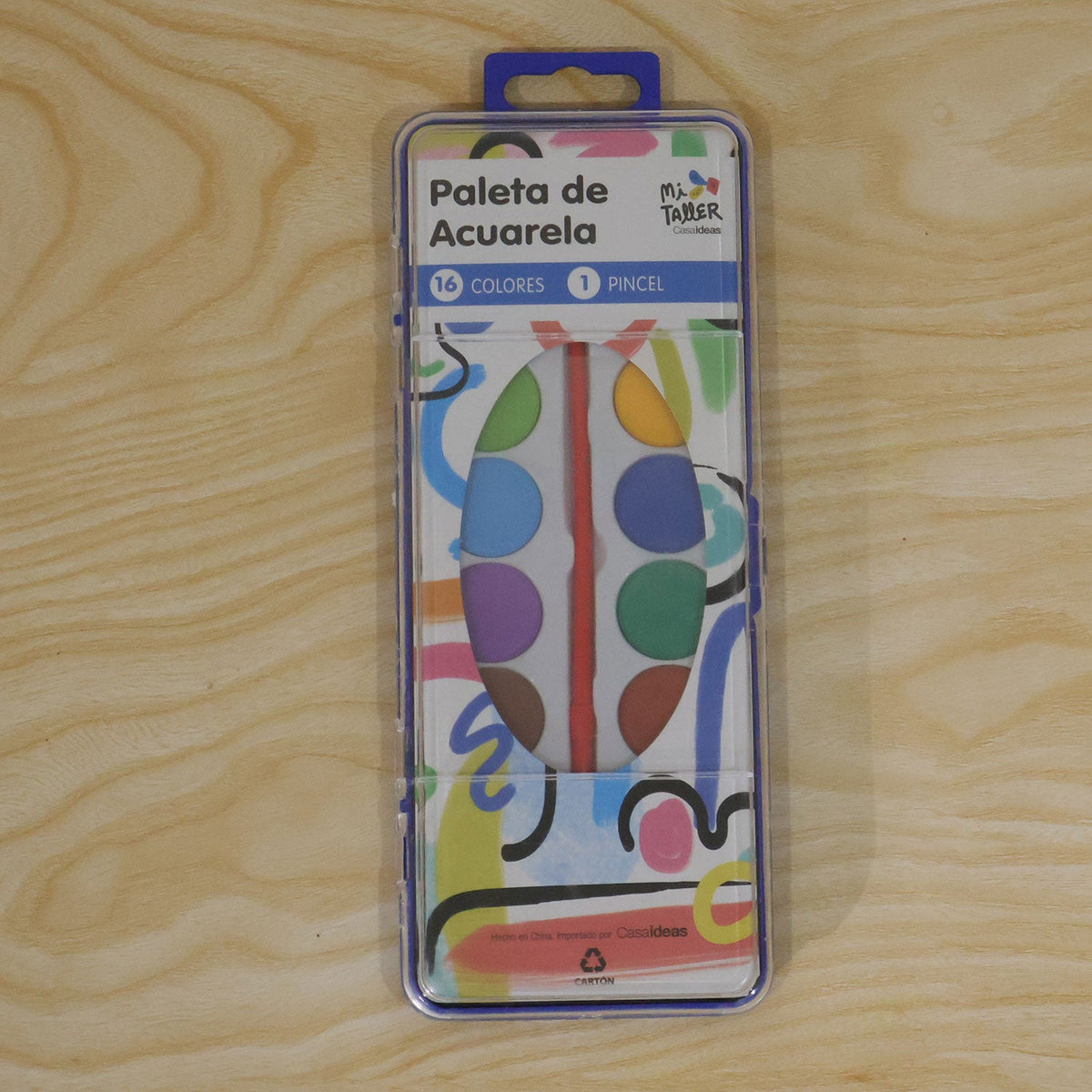 Watercolor Paint With Brush And Protective Plastic Case (16 Colors With Brush)