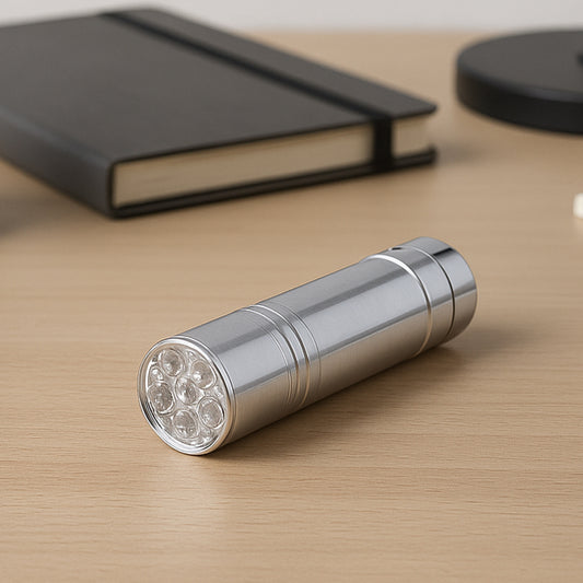 Portable Mini Torch Flashlight 9 Led Powerful High Lumens Pen Light Easy To Carry Portable Pocket Compact Torch For Emergency 3 Battery Operated (Battery Not Included 1 Pc)