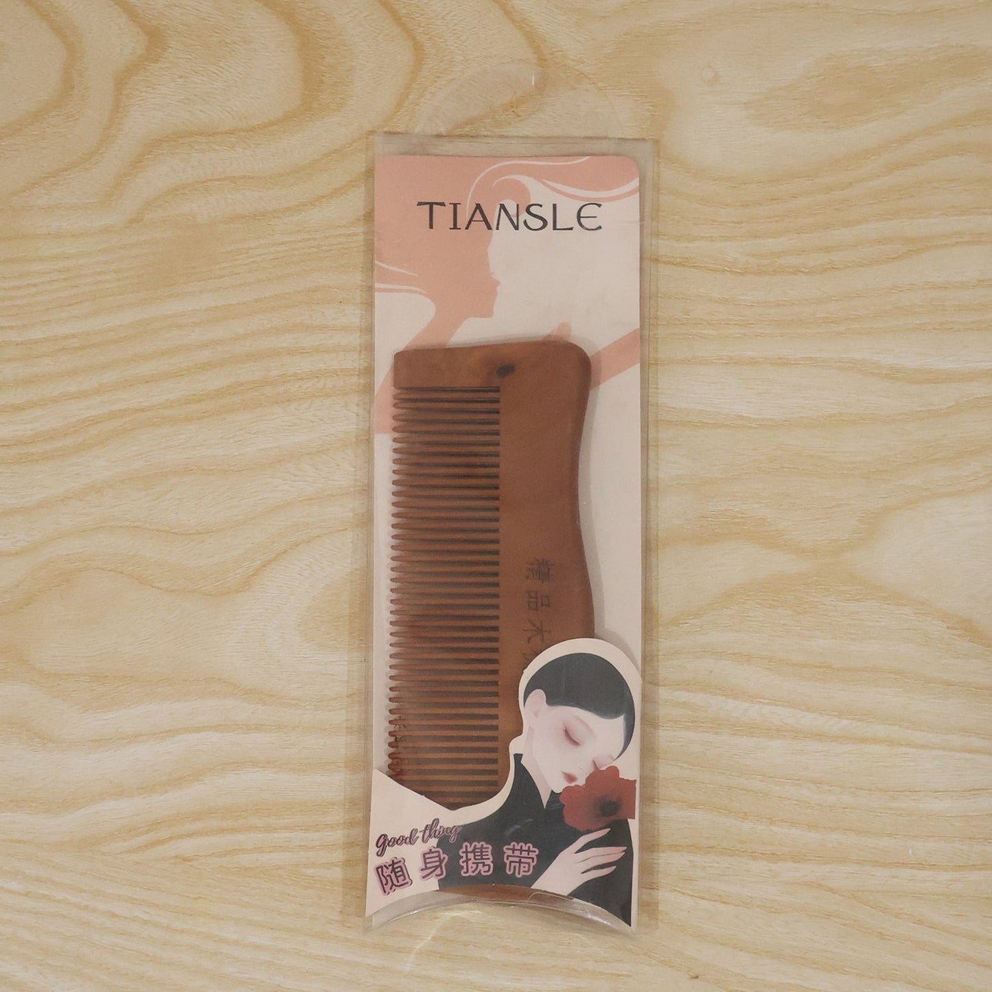 Natural Wooden Hair Comb With Fine Teeth Anti Static For Men And Women (1 Pc)